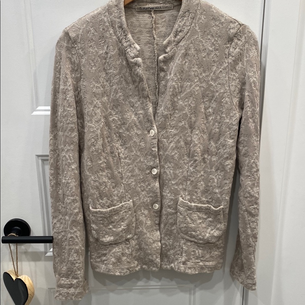 Women's Beige Textured jacquard Jacket